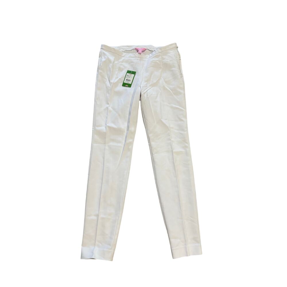 Lily Pulitzer 10 resort white slim stretch pants full length side zip nwt